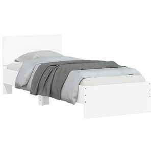 vidaXL Bedframe met Hoofdeinde Wit 80 x 200 cm Geconstrueerd hout