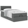 vidaXL Ottoman bed met matras 100x200cm stof donkergrijs