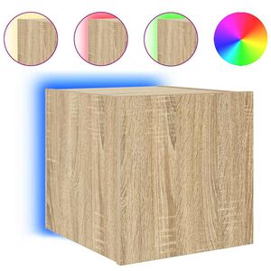 vidaXL Tv-wandmeubel met LED-verlichting 30,5x35x30 cm sonoma eiken