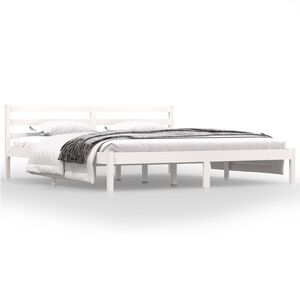 vidaXL Bedframe massief grenenhout 180x200 cm wit