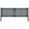 vidaXL Dubbele poort met deur staal 300x75 cm antraciet