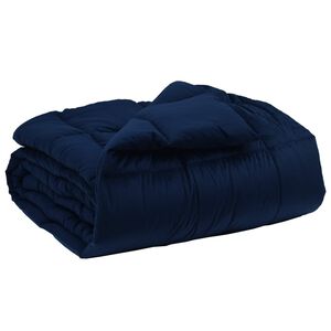 vidaXL Winter Dekbed Gekwilt Donkerblauw 135 x 200 cm Microfiber