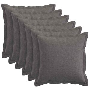 vidaXL Kussensloop 6 st HOUTEN Lichtgrijs 30 x 30 cm Faux Linnen