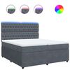 vidaXL Boxspring met matras fluweel donkergrijs 200x200 cm