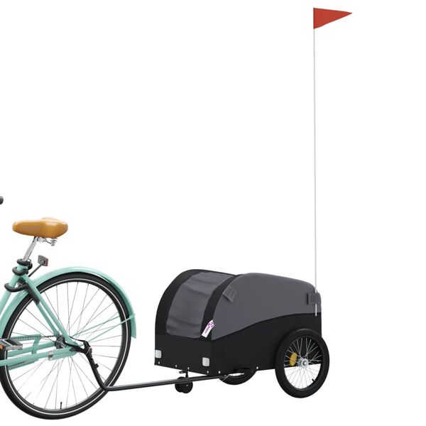 vidaXL Fietstrailer 30 kg ijzer zwart