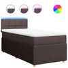 vidaXL Boxspring met matras stof donkerbruin 100x200 cm