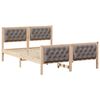 vidaXL Bedframe met hoofdeinde Taupe 140 x 200 cm Massief grenenhout