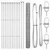 vidaXL zeshoekig gaashek met grondbevestiging 25 x 1,6 m zilver Mesh