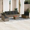 vidaXL 9-delige Loungeset met kussens poly rattan grijs