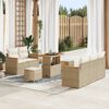 vidaXL Tuinbankenset 8 pcs Beige poly rattan
