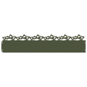 vidaXL Gazonranden 10 st 103 x 0,05 x 22 cm Staal Olijfgroen