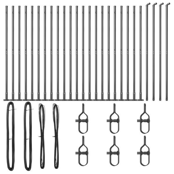 vidaXL Afrasteringspaal 26 pcs Grijs 3,2 x 3,2 x 170 cm