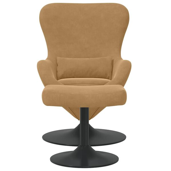 vidaXL Egg Chair met Voetsteun Bruin 63 x 73 x 90 cm Fluweel