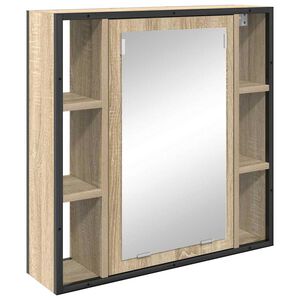 vidaXL Badkamer spiegelkast Beige 60 x 16 x 60 cm Bewerkt hout
