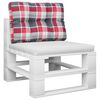 vidaXL Palletkussen 60x40x12 cm stof ruitpatroon rood