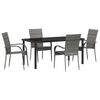 vidaXL Tuin eettafelset 5 st Grijs Gepoedercoat staal