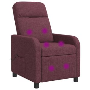 vidaXL Massage Recliner Paars Stof