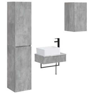 vidaXL Badkamermeubelset 3 st Betongrijs 33 x 34,5 x 160 cm