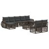 vidaXL Tuinbankenset 10 st Grijs en Donkergrijs poly rattan
