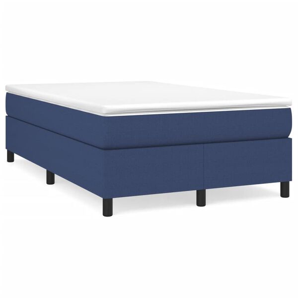 vidaXL Boxspring met matras stof blauw 120x200 cm
