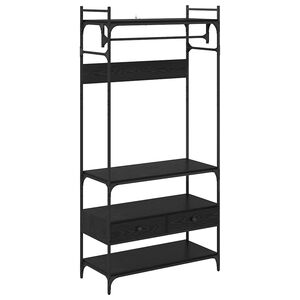 vidaXL Kledingkast Zwart eiken 89 x 39 x 184.5 cm Bewerkt hout