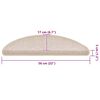 vidaXL Trapmatten 20 st 56x17x3 cm Taupe Halfrond