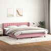 vidaXL Boxspring met matrassen fluweel roze 180x210 cm