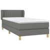 vidaXL Boxspring met matras stof donkergrijs 100x200 cm