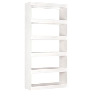 vidaXL Boekenkast/kamerscherm 80x30x167,4 cm massief grenenhout wit