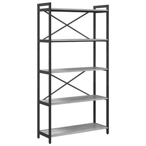 vidaXL Boekenkast 80 x 30 x 155 cm Bewerkt hout Grijs sonoma