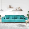 vidaXL Bank met kussen Turquoise 250 x 77 x 76 cm Fluweel