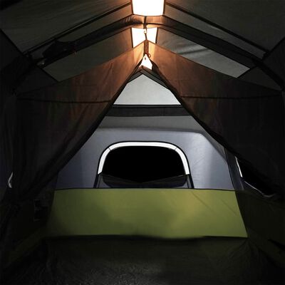 vidaXL Tent 9-persoons waterdicht met LED lichtgroen