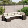 vidaXL 7-delige Loungeset met kussens poly rattan bruin