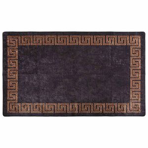 vidaXL Vloerkleed wasbaar 120x180 cm zwart en goudkleurig