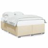 vidaXL Bedframe zonder matras stof cr&egrave;mekleurig 140x190 cm