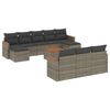 vidaXL 11-delige Loungeset met kussens poly rattan grijs