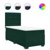 vidaXL Boxspring met matras fluweel donkergroen 90x190 cm