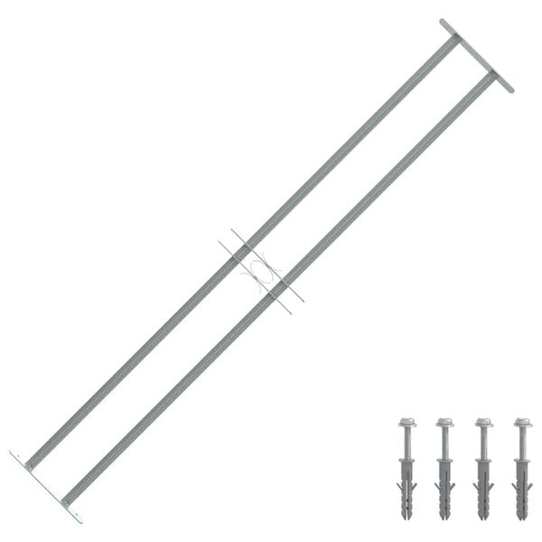 vidaXL Raambeveiliging verstelbaar met 2 dwarsstangen 1000-1500 mm