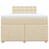 vidaXL Boxspring met matras stof cr&egrave;mekleurig 120x200 cm