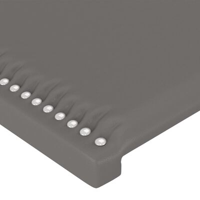 vidaXL Hoofdbord met randen 147x23x78/88 cm kunstleer grijs