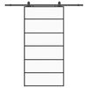 vidaXL Schuifdeur met beslagset 102x205 cm ESG glas zwart