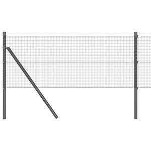 vidaXL gelast draadhek met grondbevestiging 50 x 0,5 m Grijs Mesh