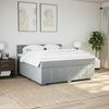 vidaXL Boxspring met matras stof lichtgrijs 200x200 cm