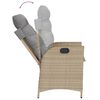 vidaXL Tuinstoel verstelbaar met kussens poly rattan gemengd beige
