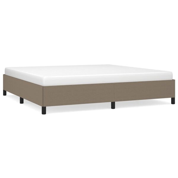vidaXL Bedframe zonder matras stof taupe 200x200 cm