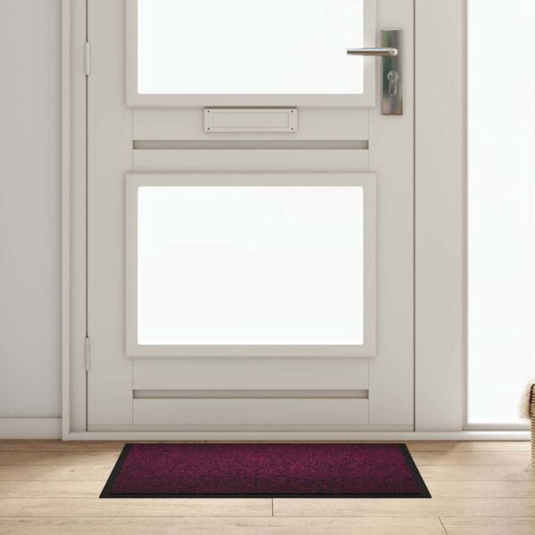 vidaXL Deurmat Bordeauxrood 60 x 40 x 1.2 cm Teddy Stof