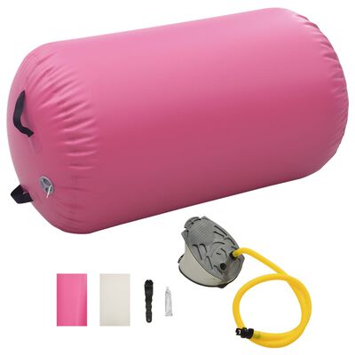 vidaXL Gymnastiekrol met pomp opblaasbaar 100x60 cm PVC roze