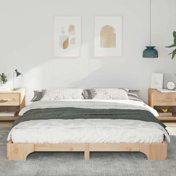 vidaXL Bedframe Bruin 180 x 210 cm Massief grenenhout