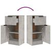 vidaXL Dressoirs 2 st 30x30x70 cm bewerkt hout betongrijs