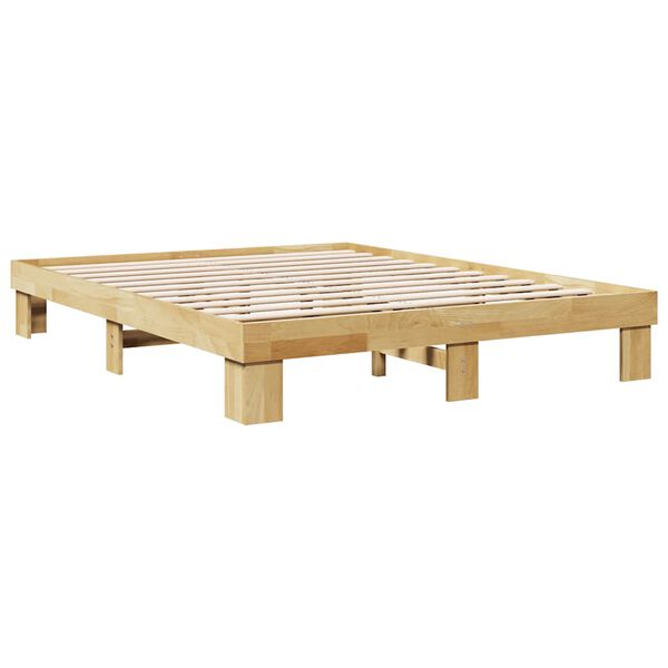 vidaXL Bedframe zonder matras 140x190 cm massief hout eiken